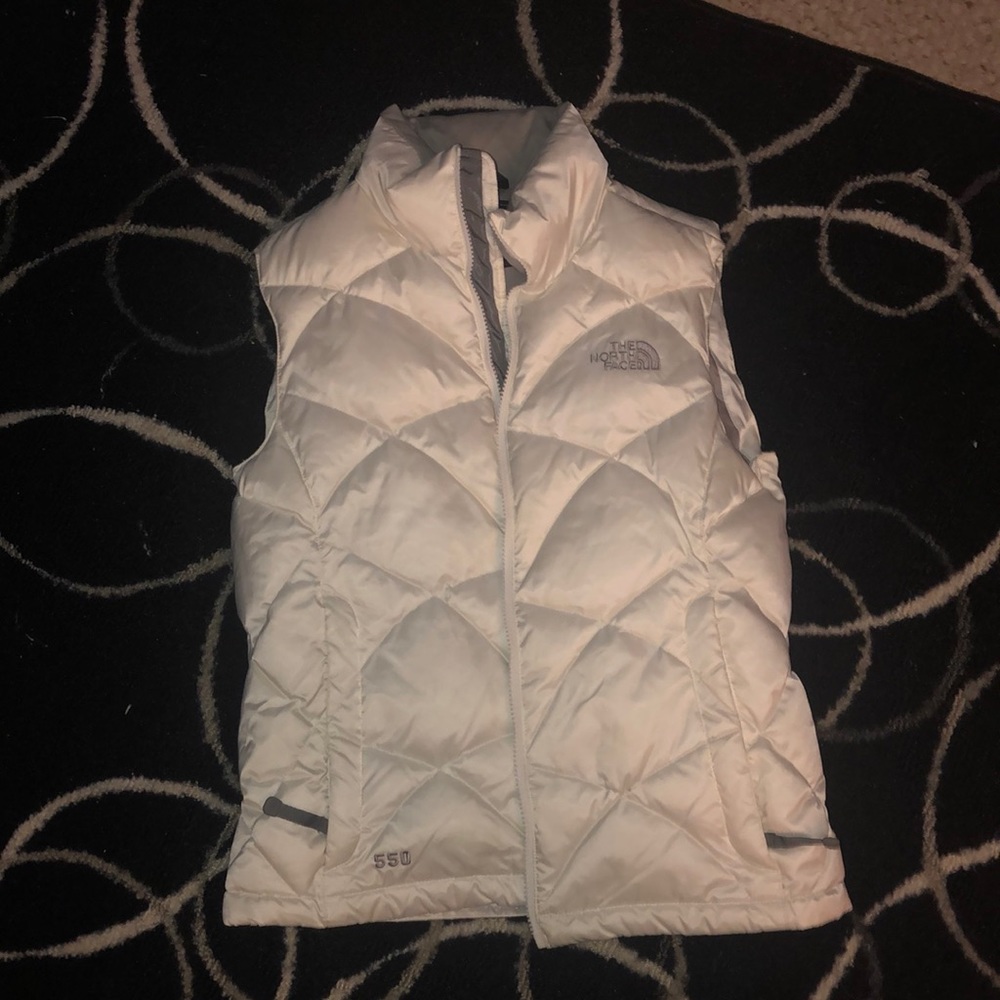 NORTH FACE  WOMENS WHITE PUFFY VEST